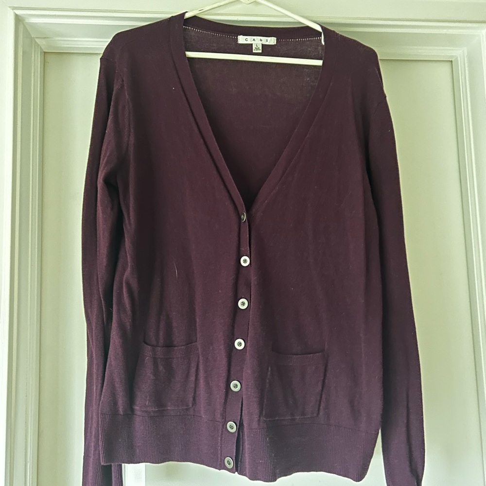 Cabi v neck button down sweater